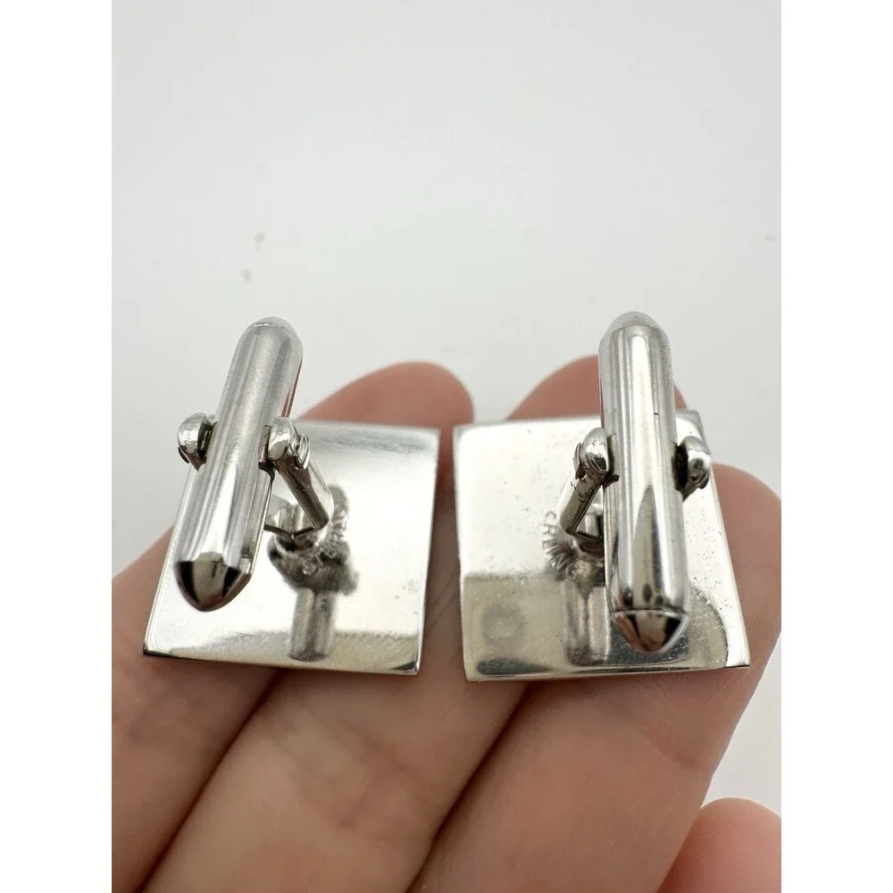 925 Sterling Silver Vintage Modernist Cufflinks
